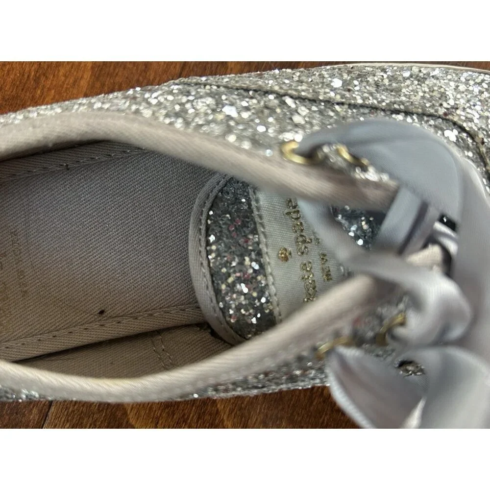 Keds x Kate Spade Sneakers‎ Women's Size 5 Glitter Bride Wedding Silver